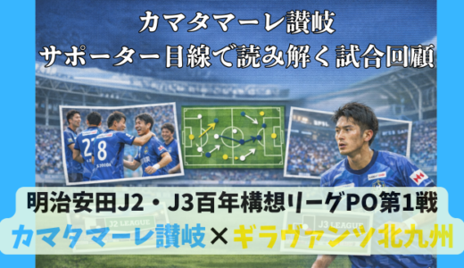 【カマタマーレ讃岐】独自目線で読み解く試合回顧・vsギラヴァンツ北九州【明治安田J2・J3百年構想リーグ プレーオフラウンド第1戦】○ 3-1