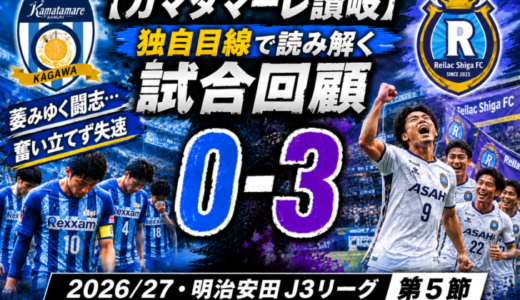 【カマタマーレ讃岐】独自目線で読み解く試合回顧・vsレイラック滋賀FC【2026/27・明治安田J3リーグ第5節】● 0-3